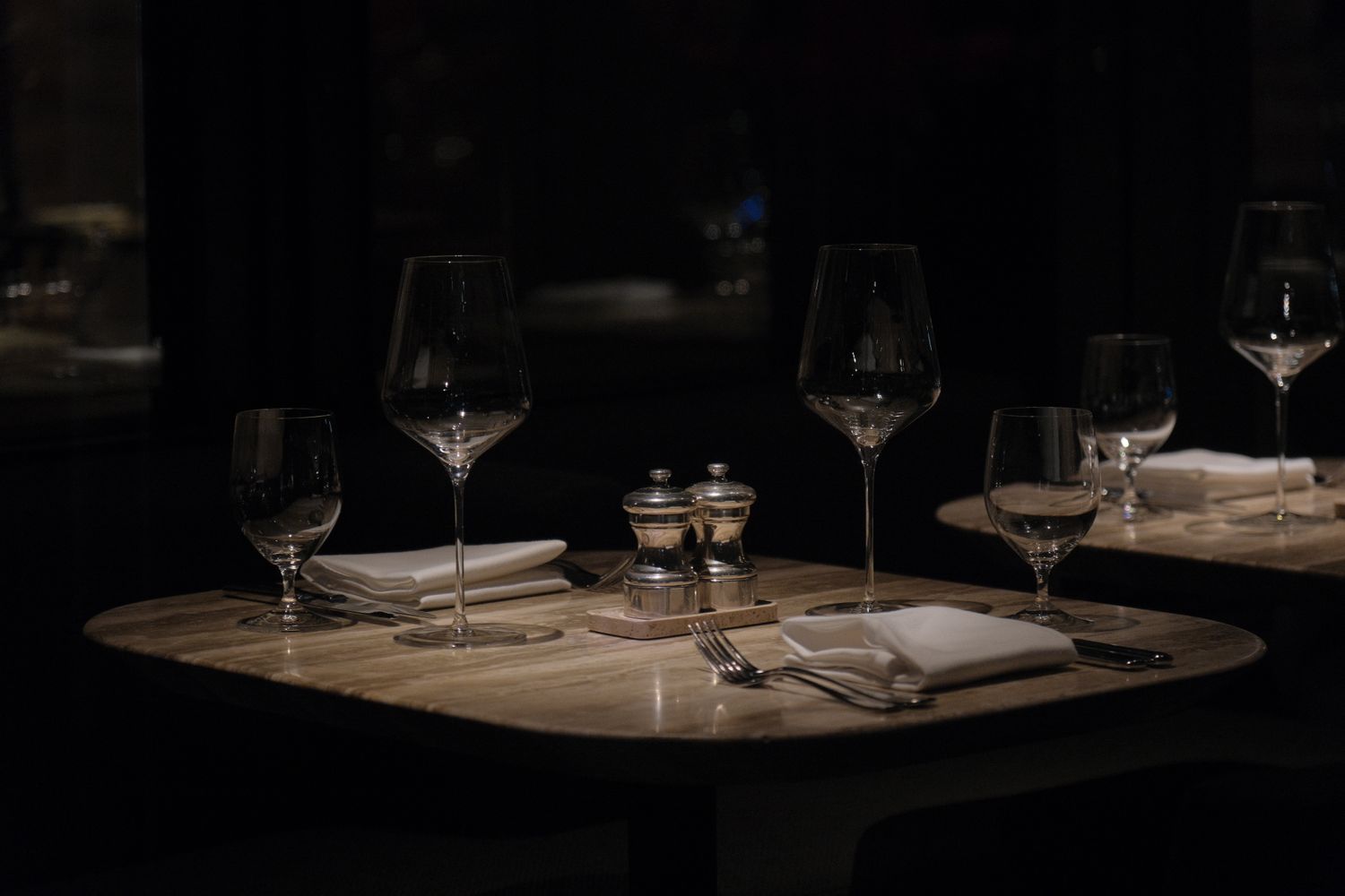 Moody restaurant setting